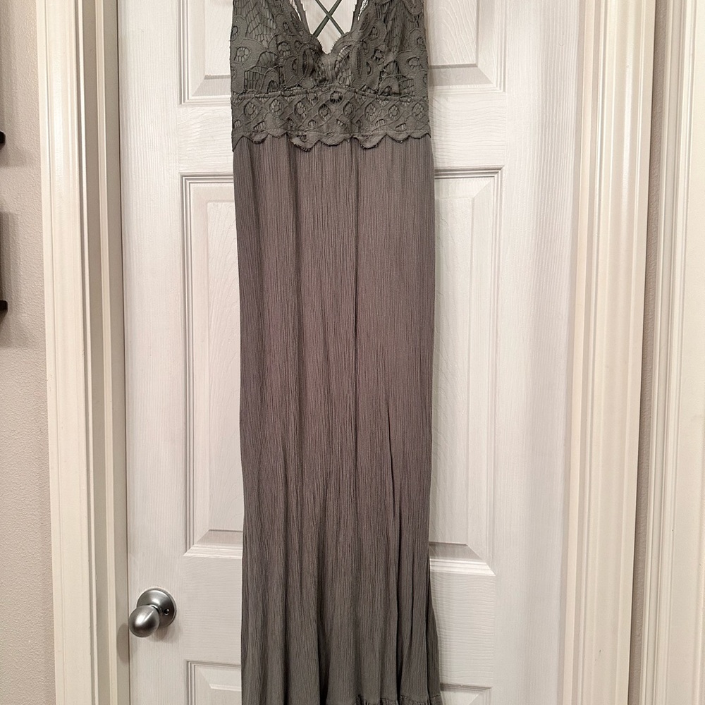 Army green Maxi Dress